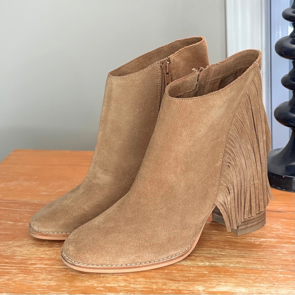 Arturo Chiang Reiden Suede Fringe Ankle Boots